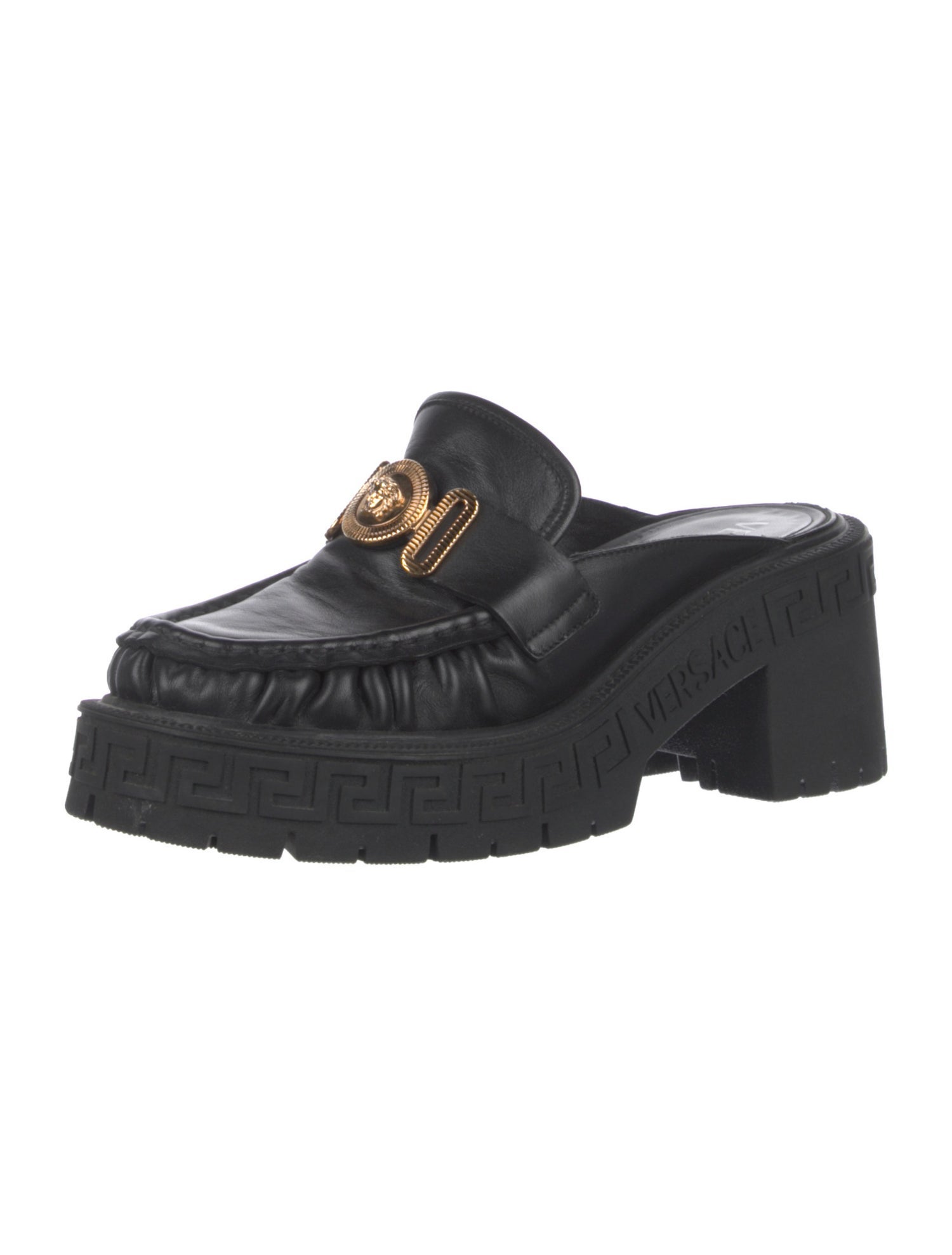 Versace Medusa Insignia Leather Loafers