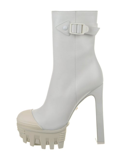 Versace Leather Colorblock Pattern Boots