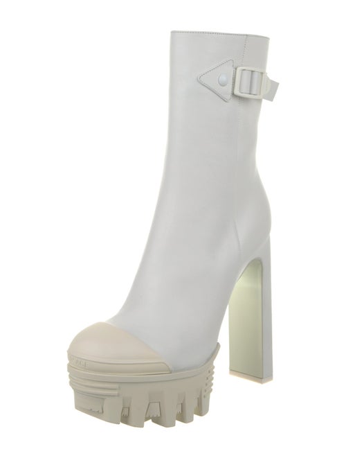 Versace Leather Colorblock Pattern Boots