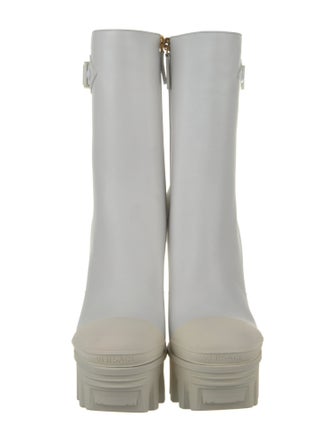 Versace Leather Colorblock Pattern Boots