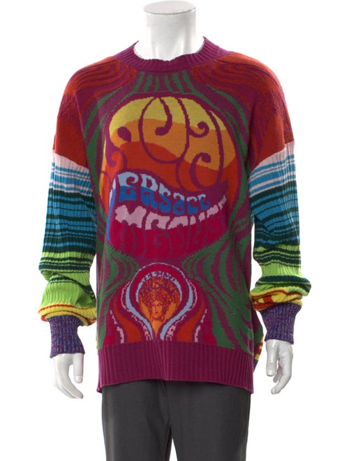 Versace Printed Crew Neck Pullover