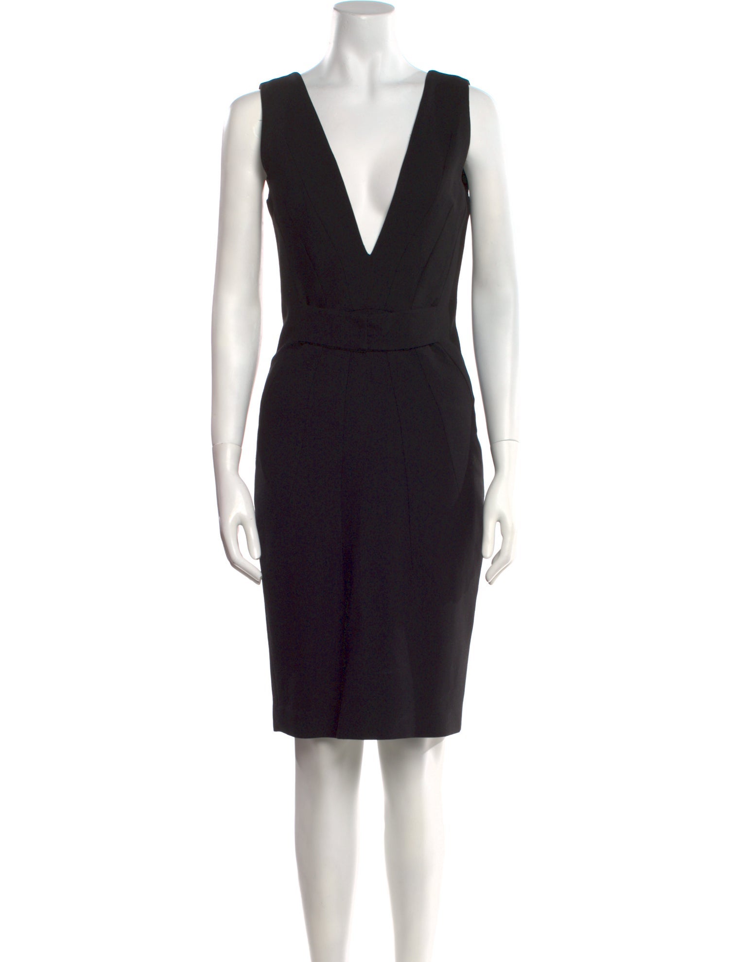 Versace V-Neck Knee-Length Dress