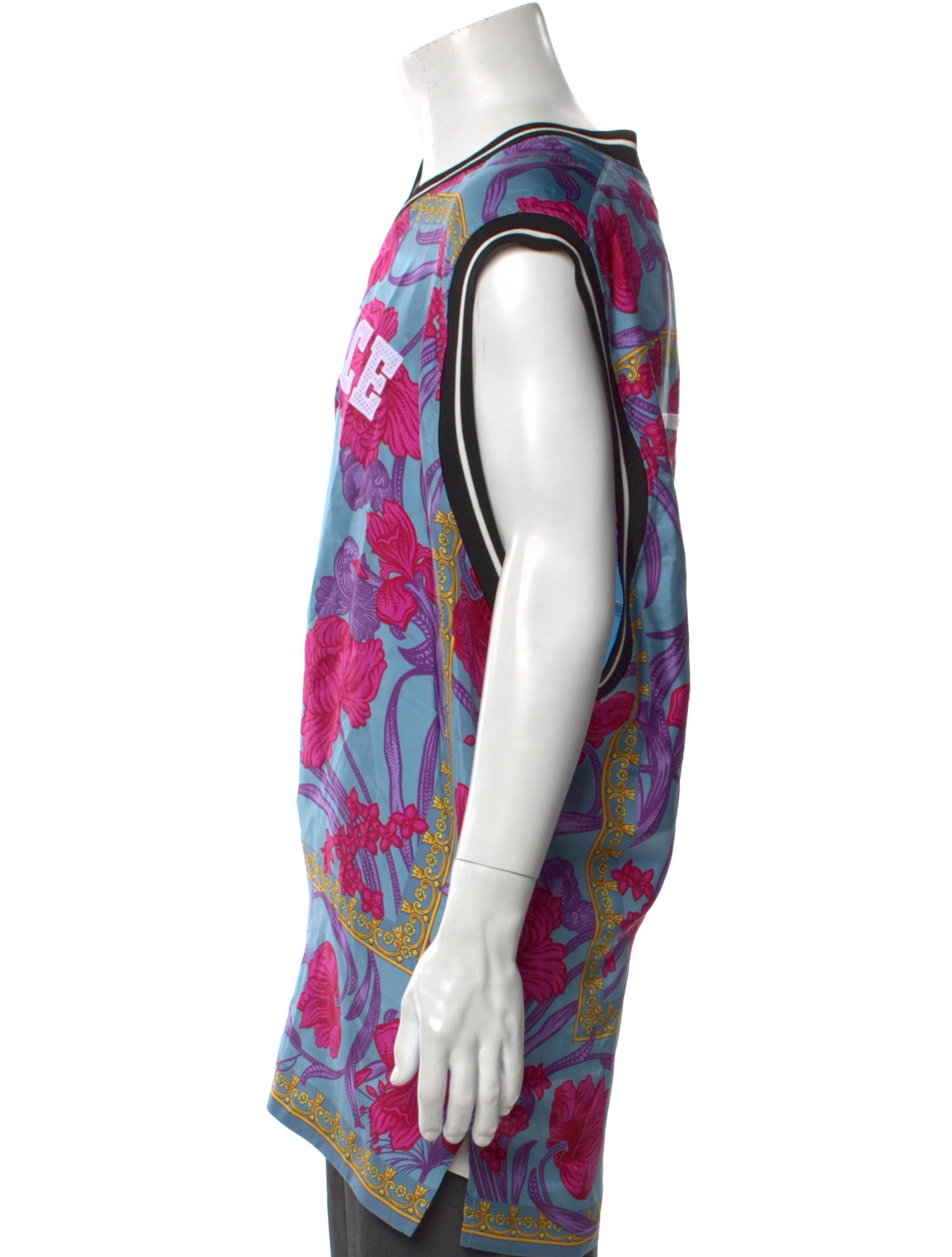 Versace Silk Graphic Print Henley