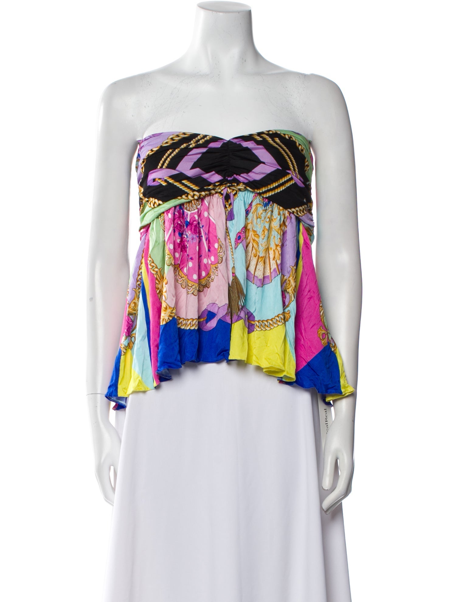 Versace Silk Printed Crop Top