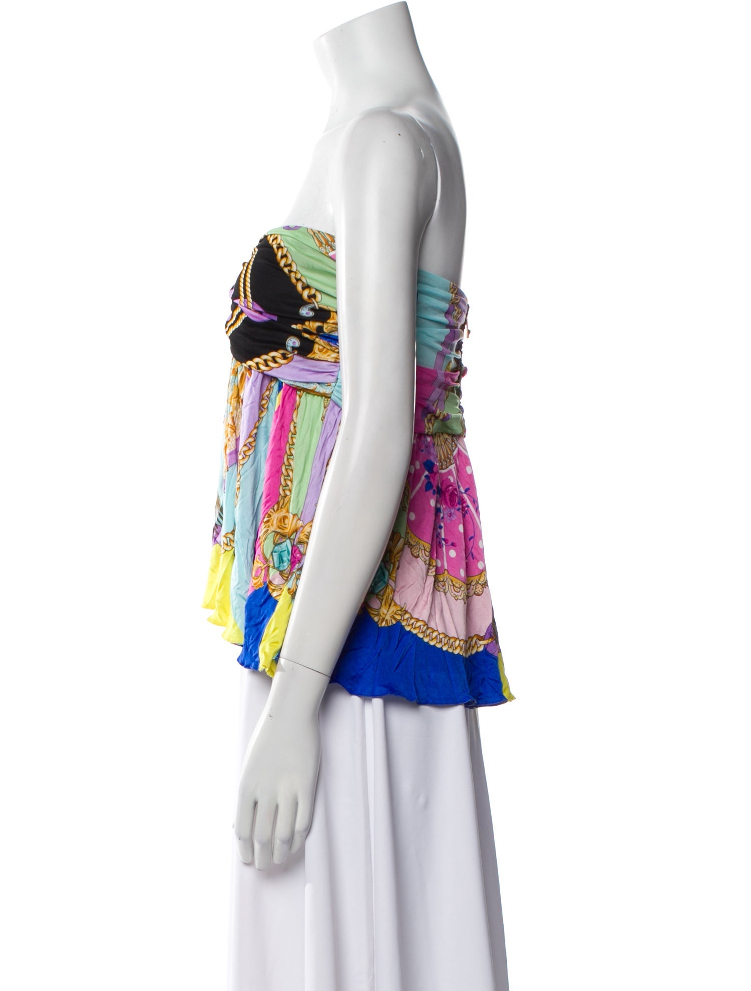 Versace Silk Printed Crop Top