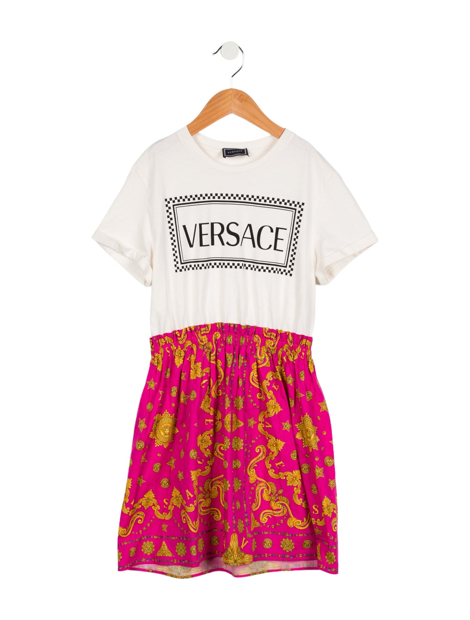 Versace Girls' Short Sleeve Printed Dress