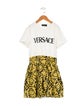 Versace Girls' Graphic Logo Printed Short Sleeve Dress
