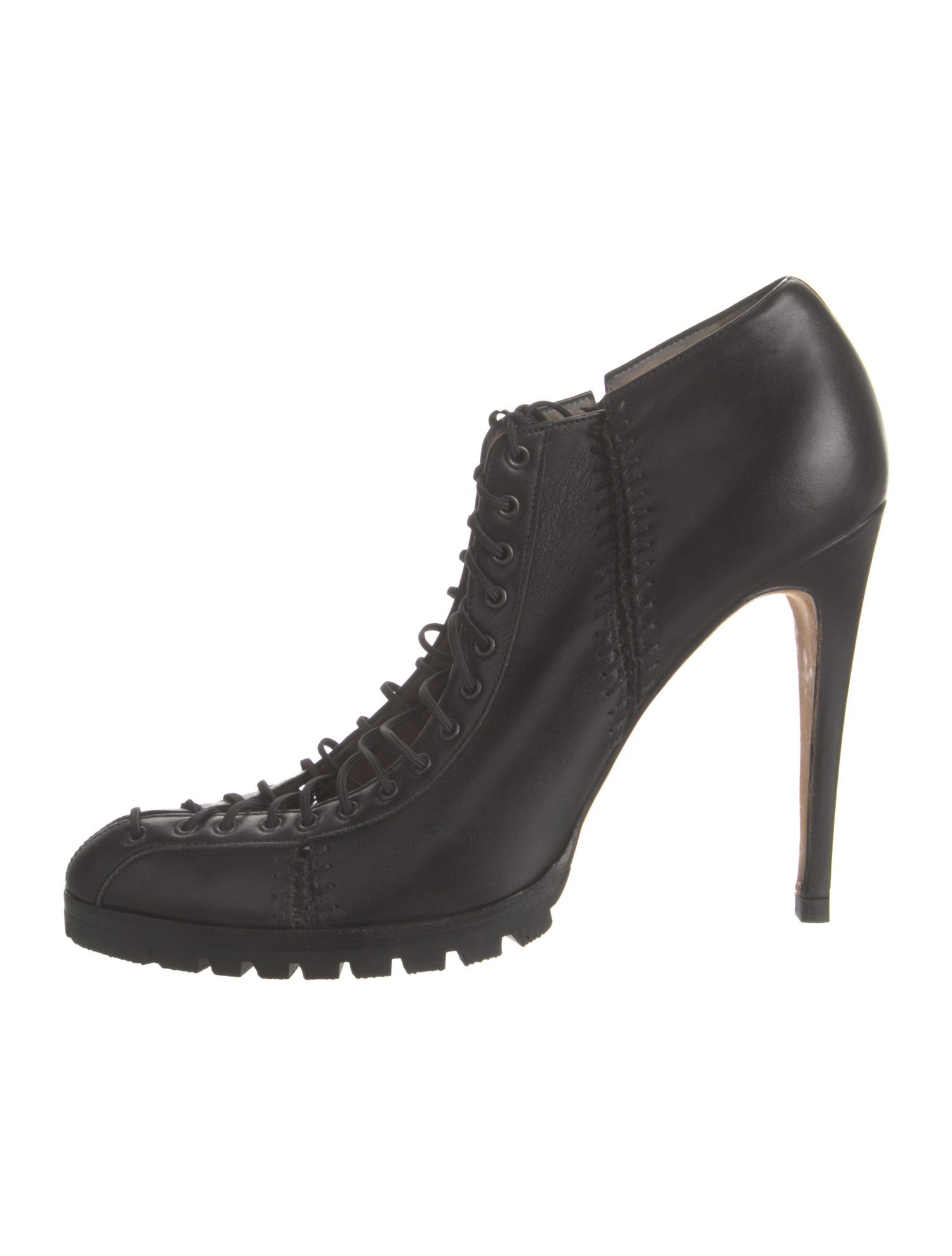 Versace Leather Lace-Up Boots