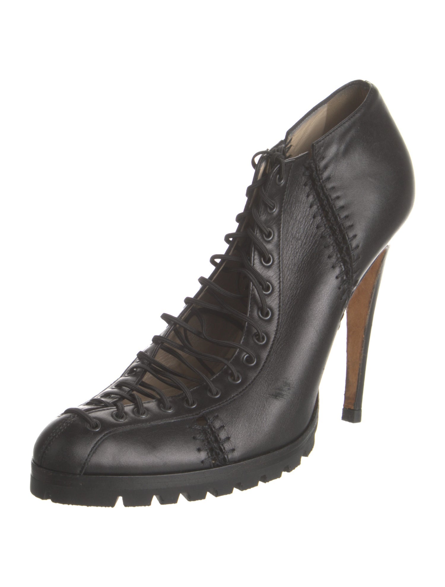 Versace Leather Lace-Up Boots