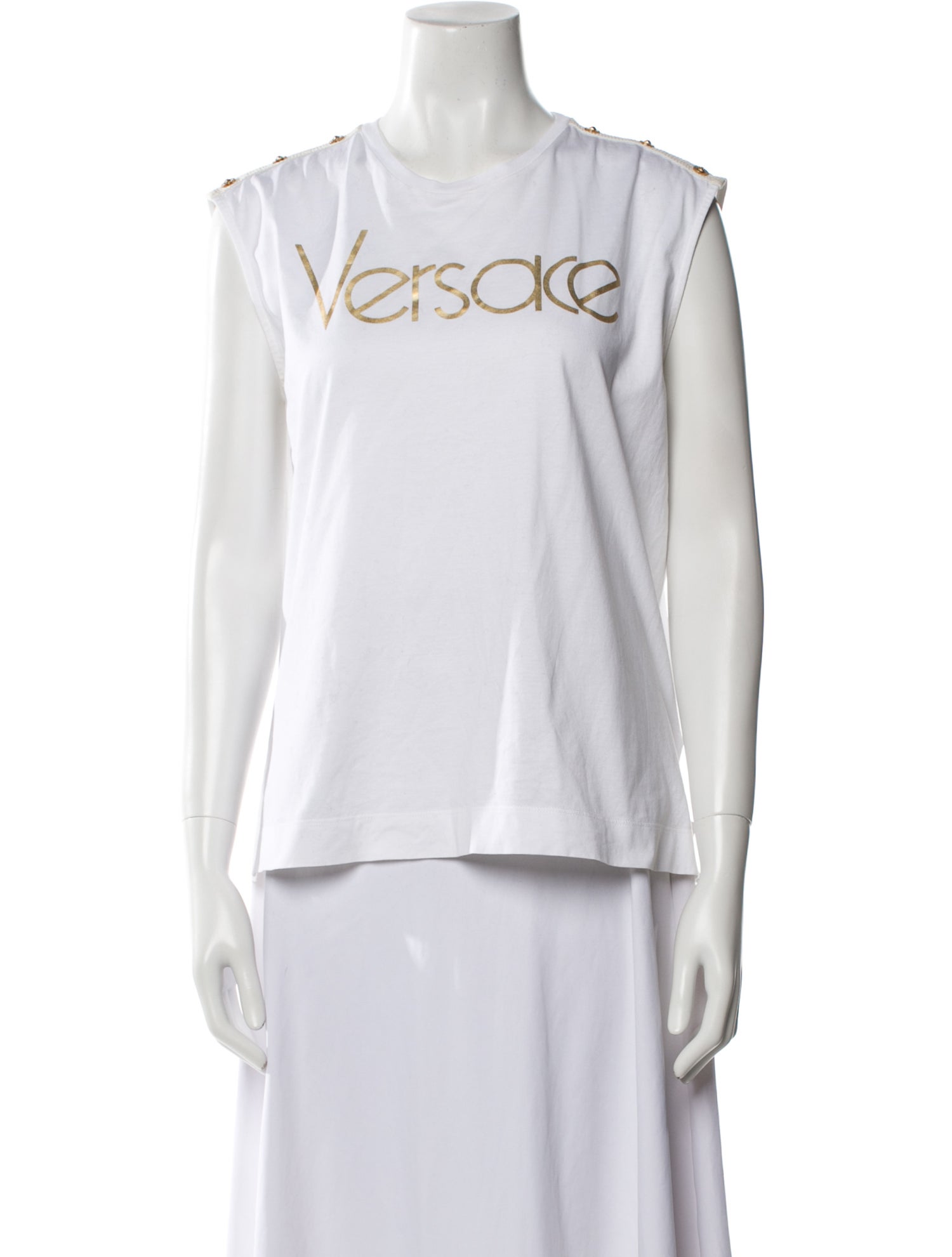 Versace Graphic Print Crew Neck Top