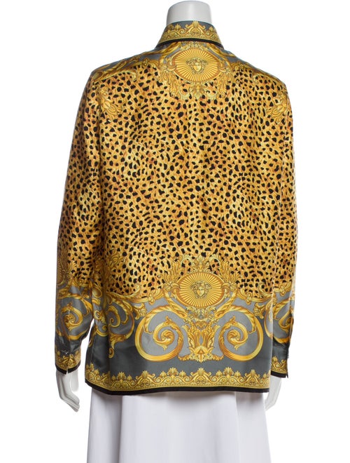 Versace Silk Printed Button-Up Top