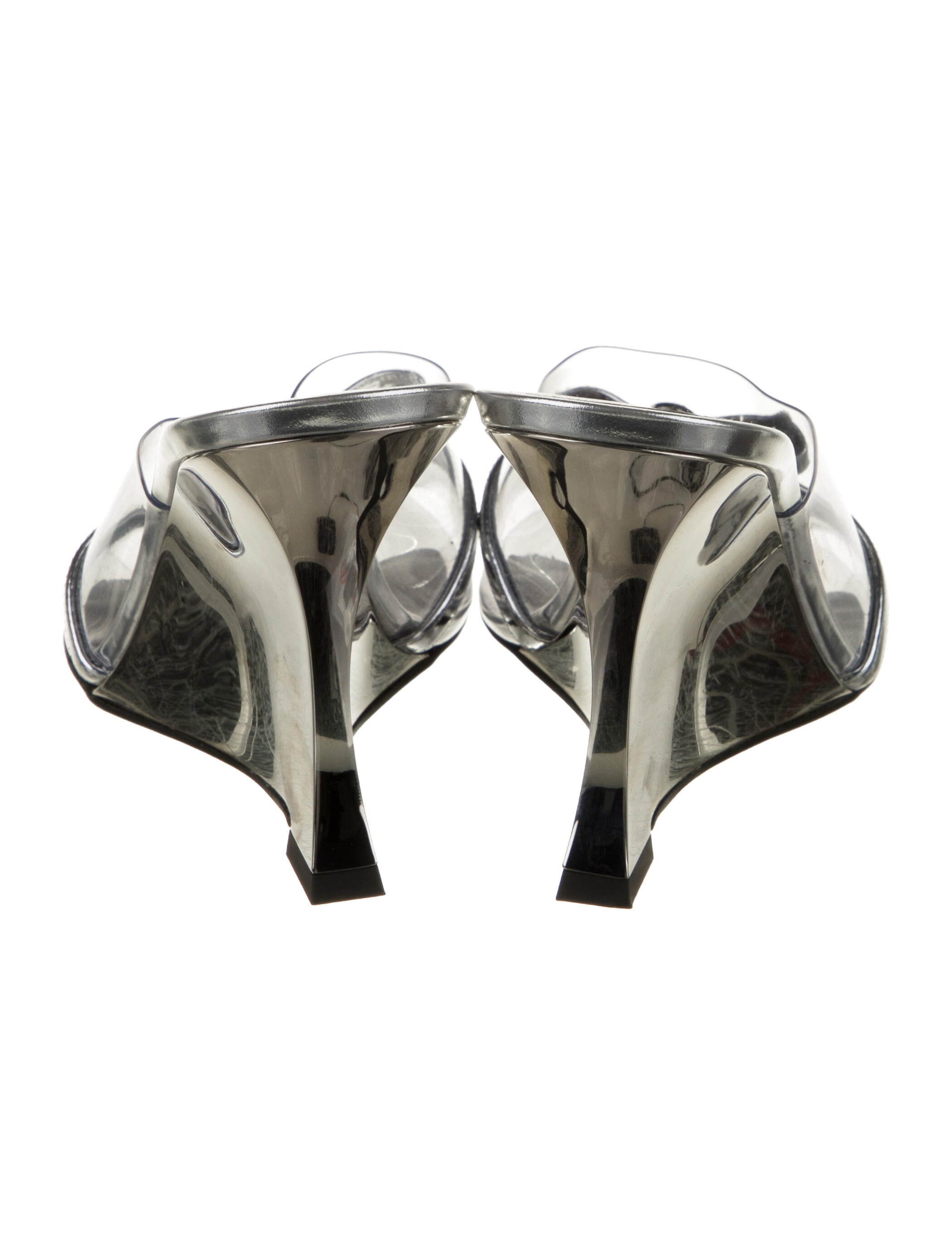 Versace PVC Leather Trim Embellishment Slides