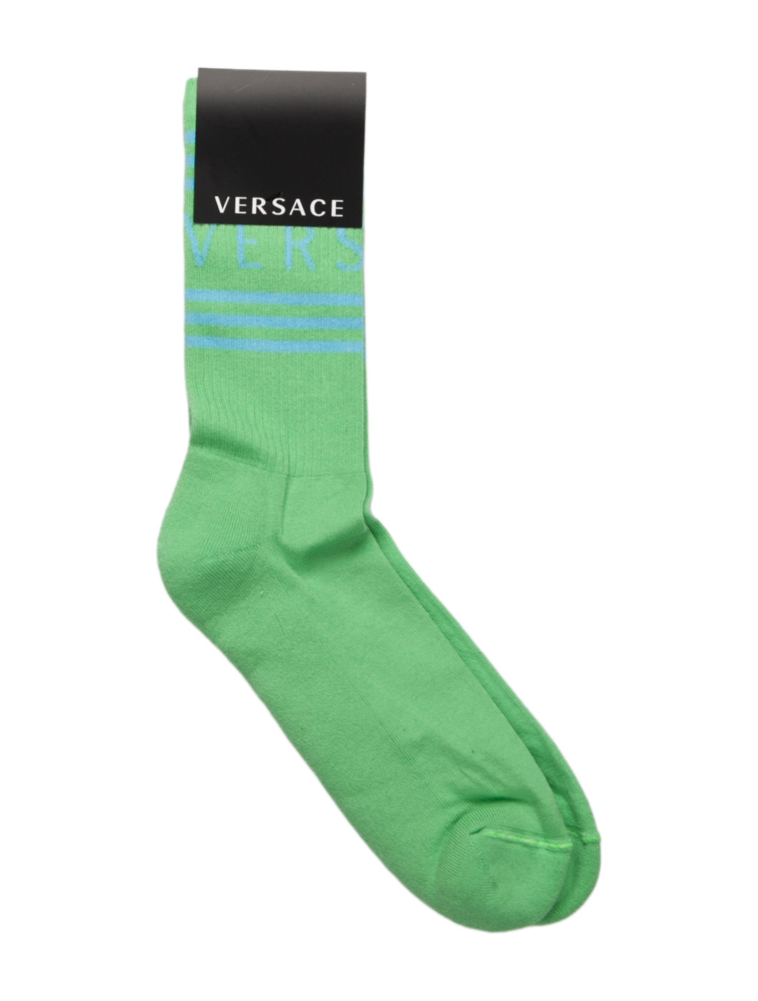 Versace Striped Logo Socks w/Tags