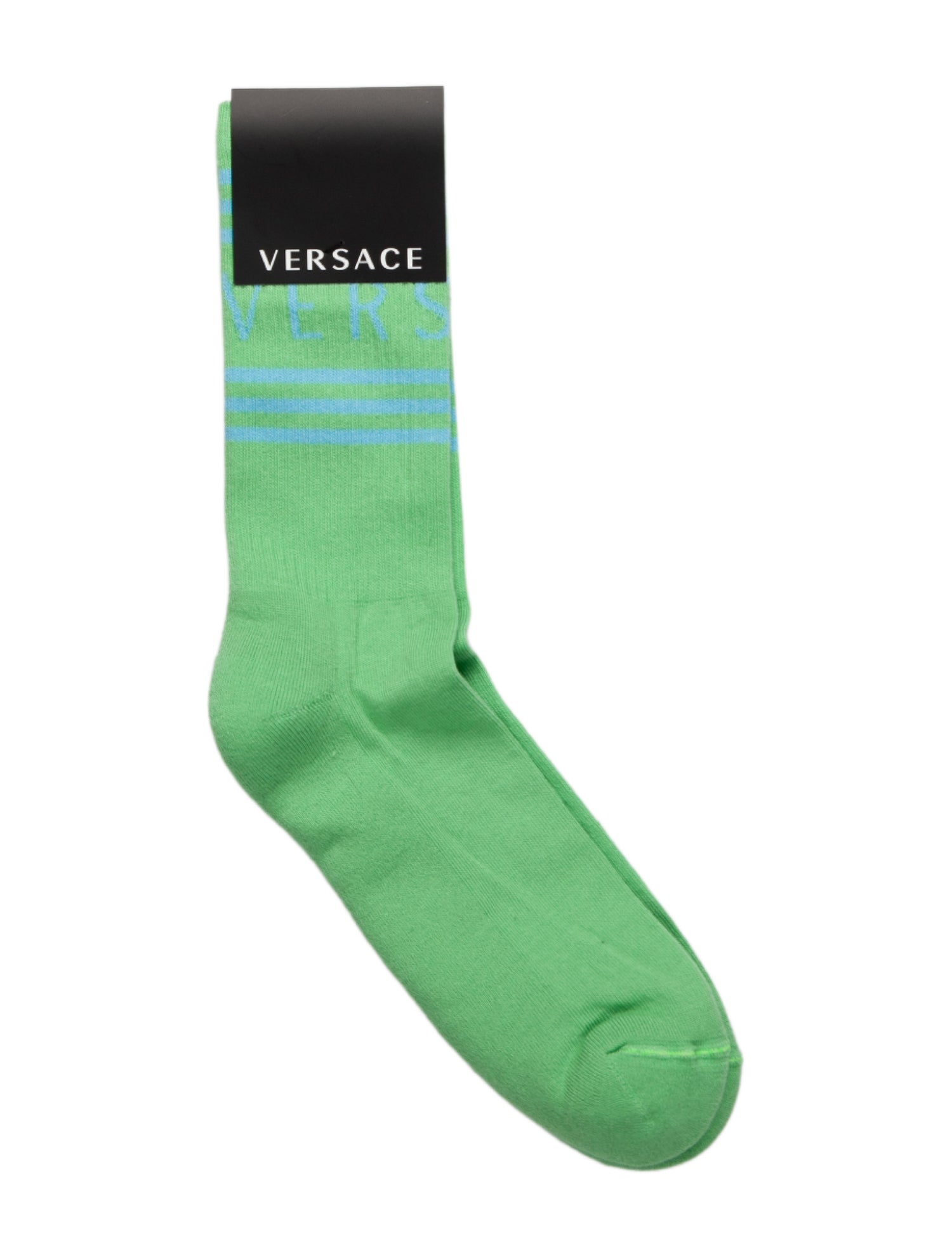 Versace Striped Logo Socks w/Tags