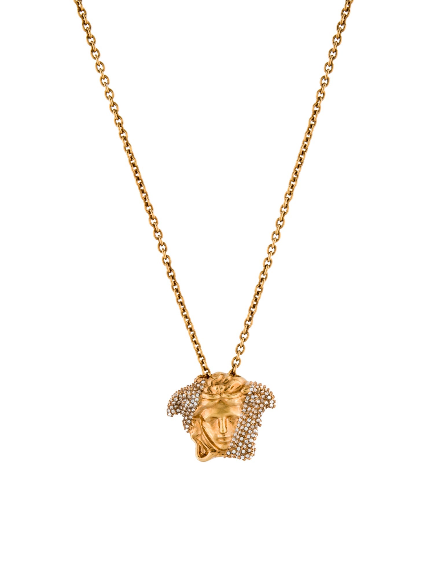 Versace Crystal Medusa Pendant Necklace