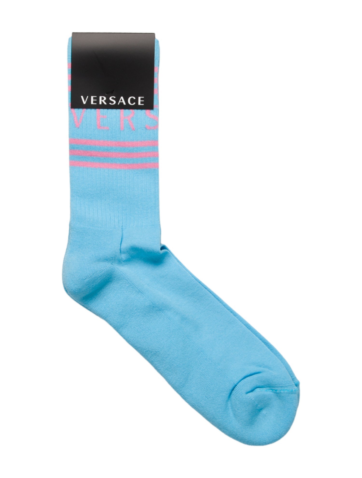 Versace Striped Logo Socks w/Tags