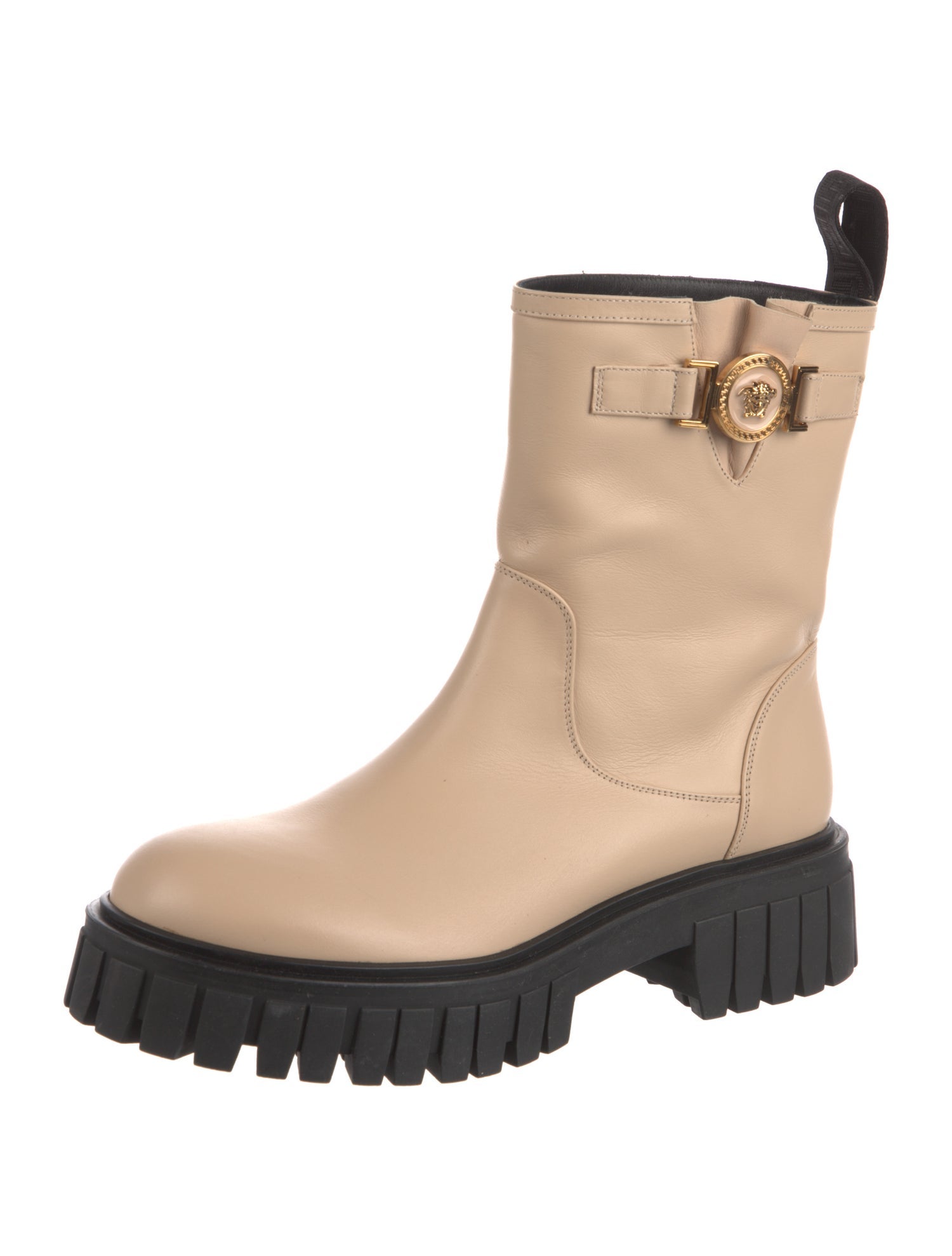 Versace Leather Rain Boots