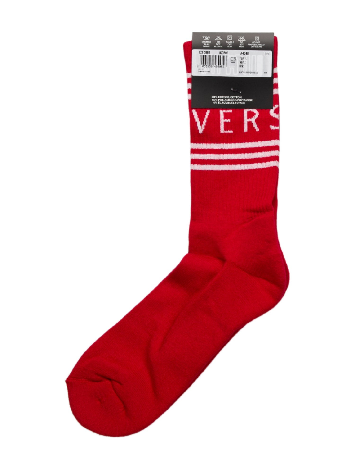 Versace Striped Logo Socks w/Tags