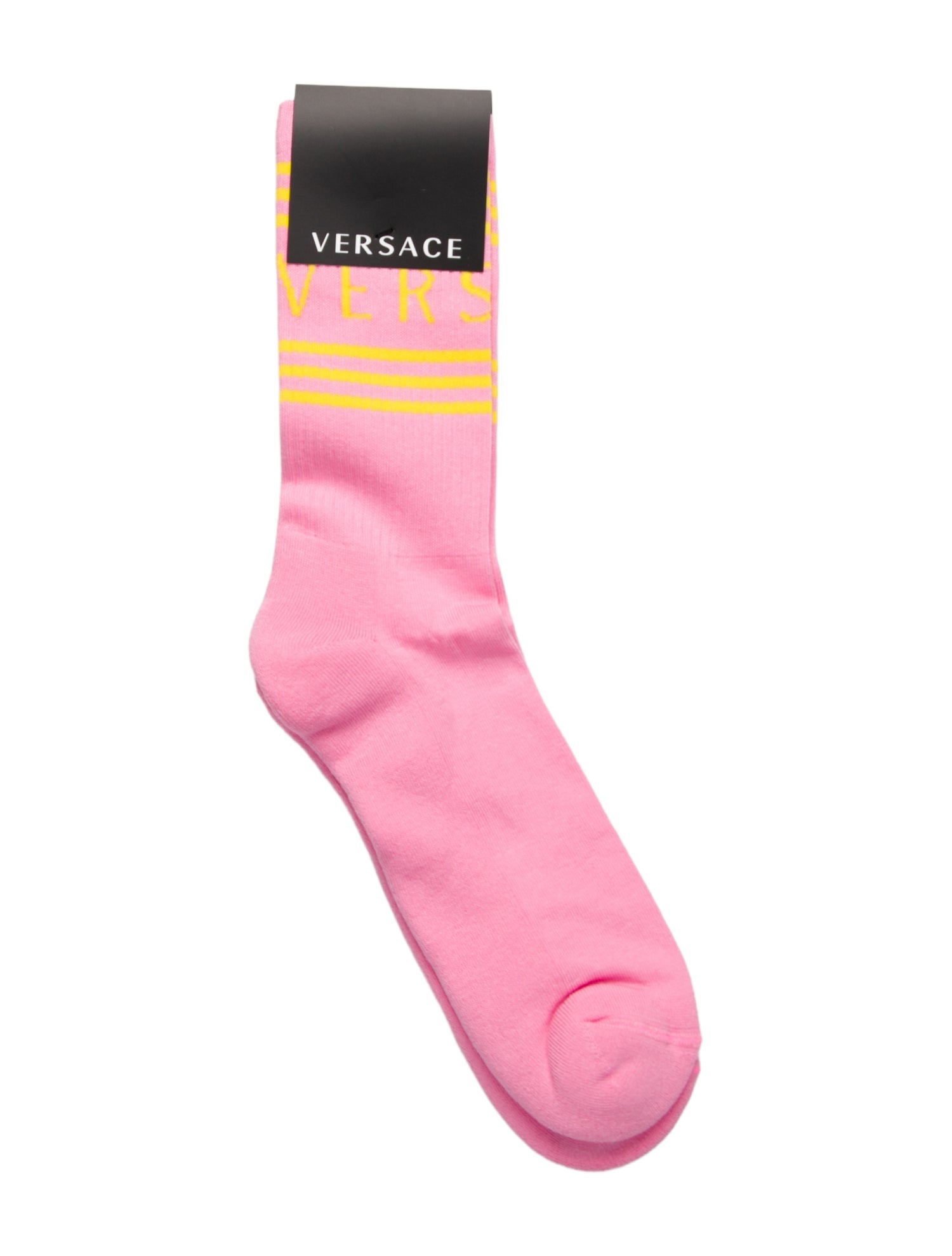 Versace Striped Logo Socks w/Tags
