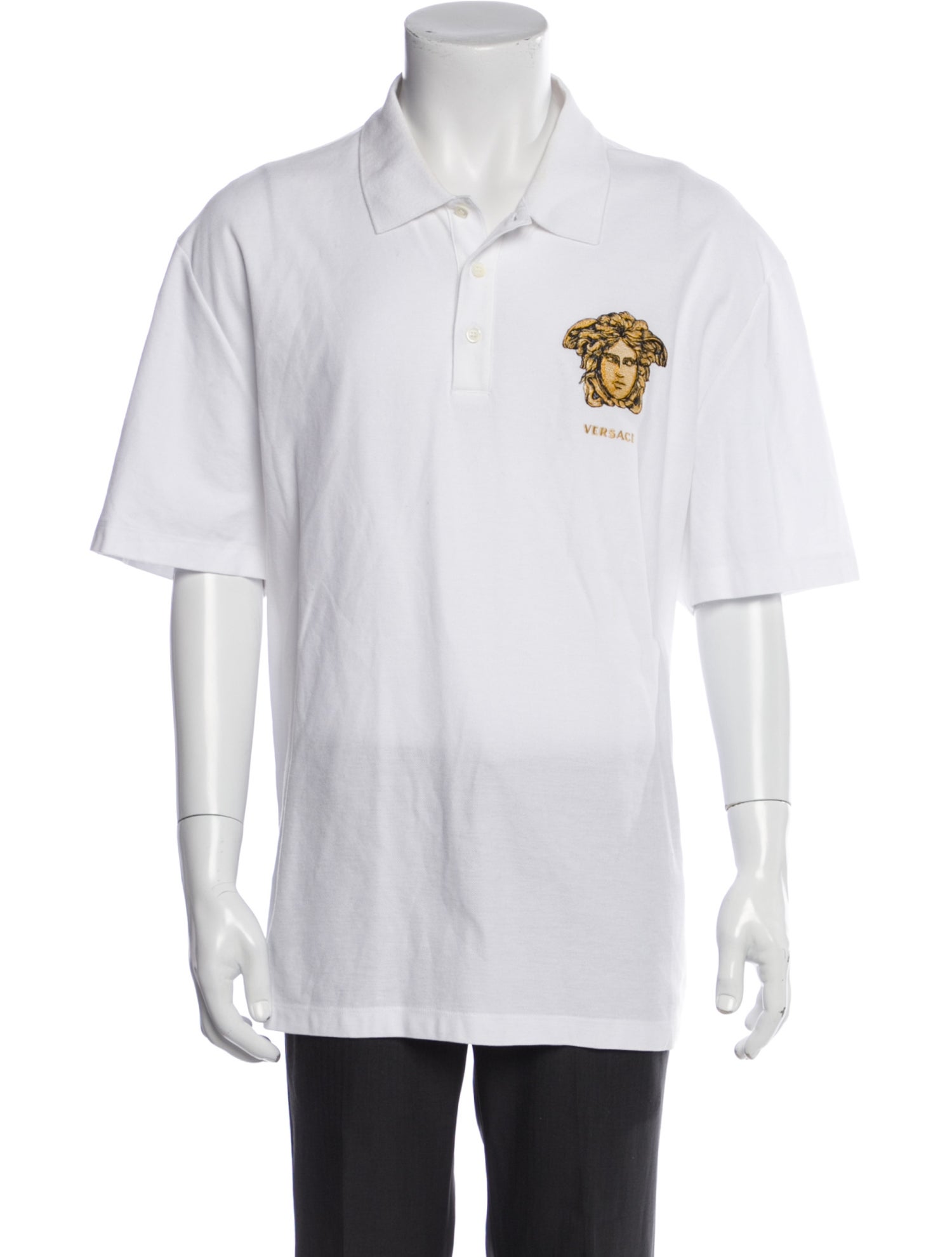 Versace Graphic Print Collar Polo Shirt