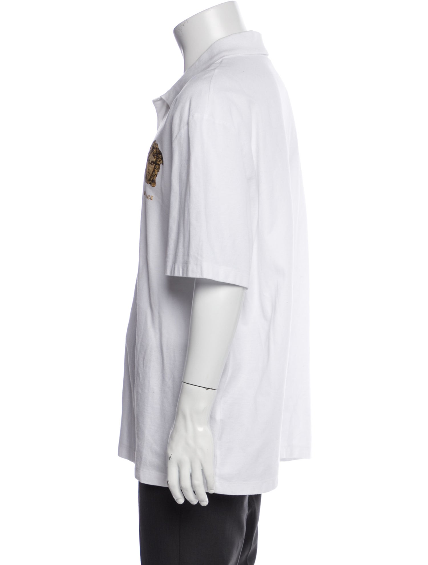 Versace Graphic Print Collar Polo Shirt