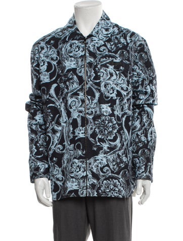 Versace Outerwear Printed Trucker Jacket L