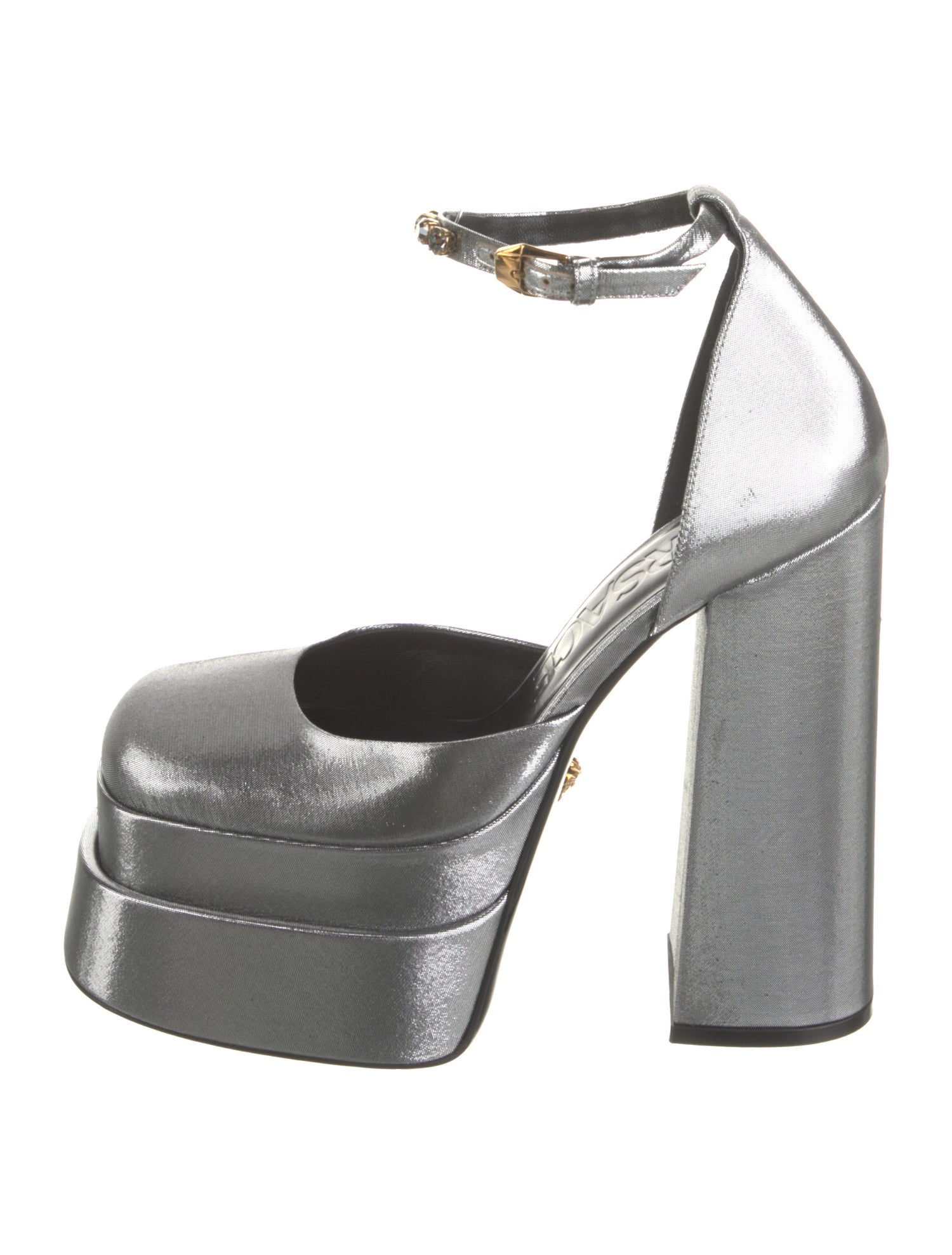 Versace Crystal Embellishments D'Orsay Pumps