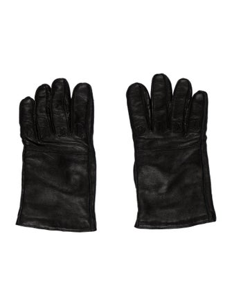 Gianni Versace Leather Printed Winter Gloves