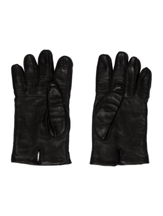 Gianni Versace Leather Printed Winter Gloves