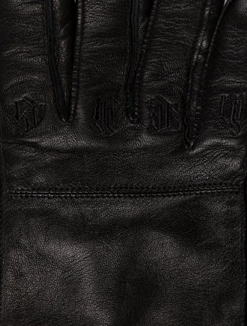 Gianni Versace Leather Printed Winter Gloves