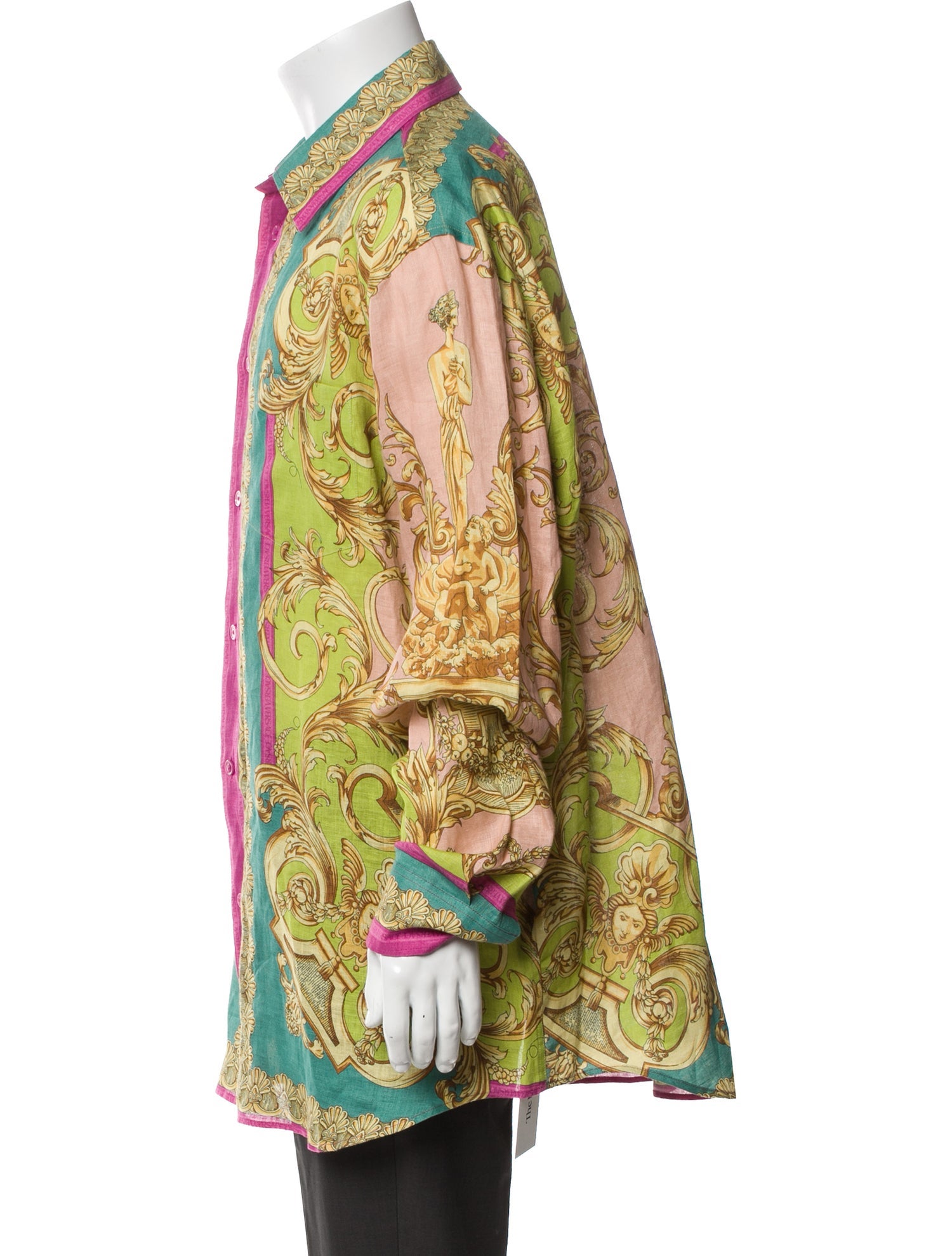 Versace Barocco Print Linen Shirt w/ Tags