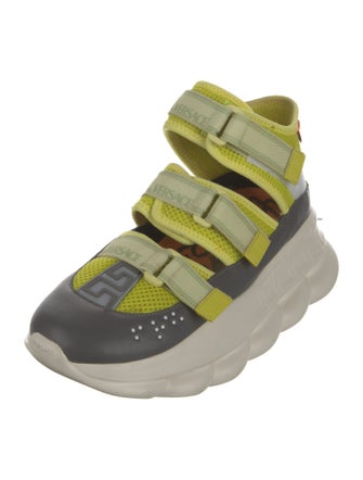 Versace Leather Colorblock Pattern Chunky Sneakers