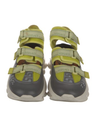 Versace Leather Colorblock Pattern Chunky Sneakers