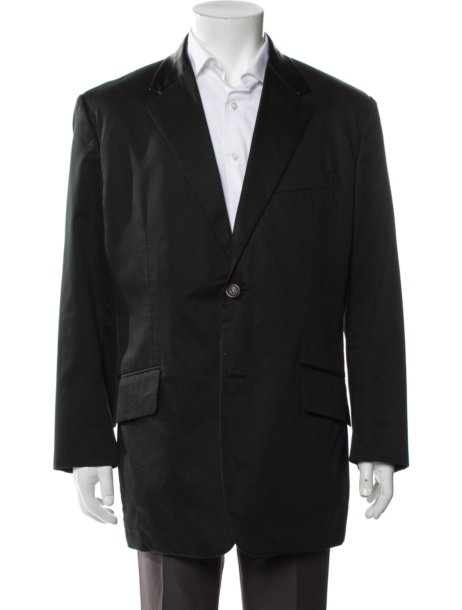 Versace Leather Trim Embellishment Blazer