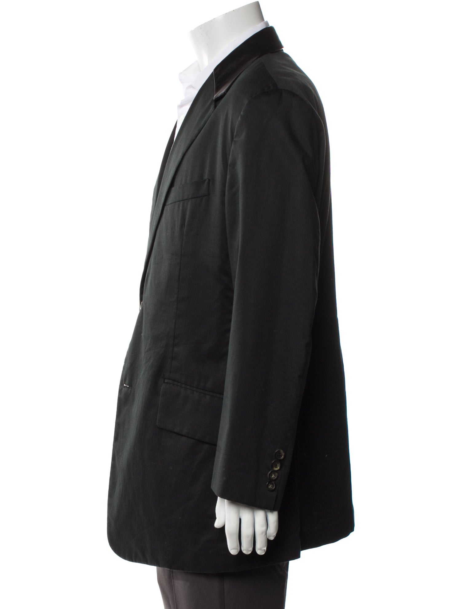 Versace Leather Trim Embellishment Blazer