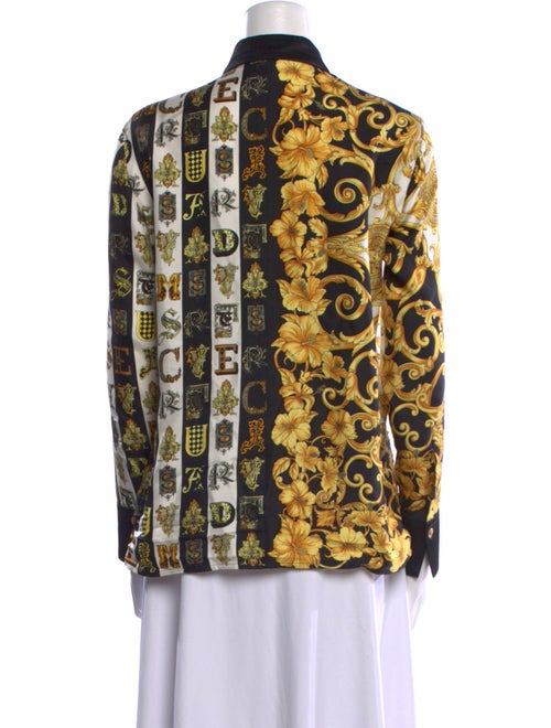 Versace Silk Printed Button-Up Top
