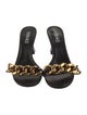 Versace Leather Chain-Link Accents Slides