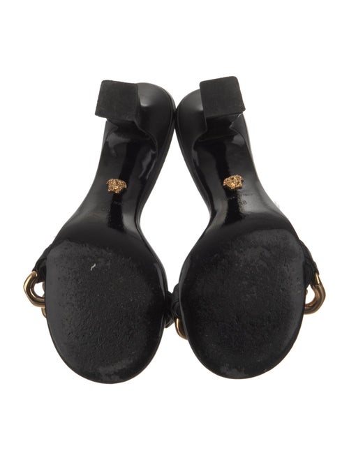 Versace Leather Chain-Link Accents Slides