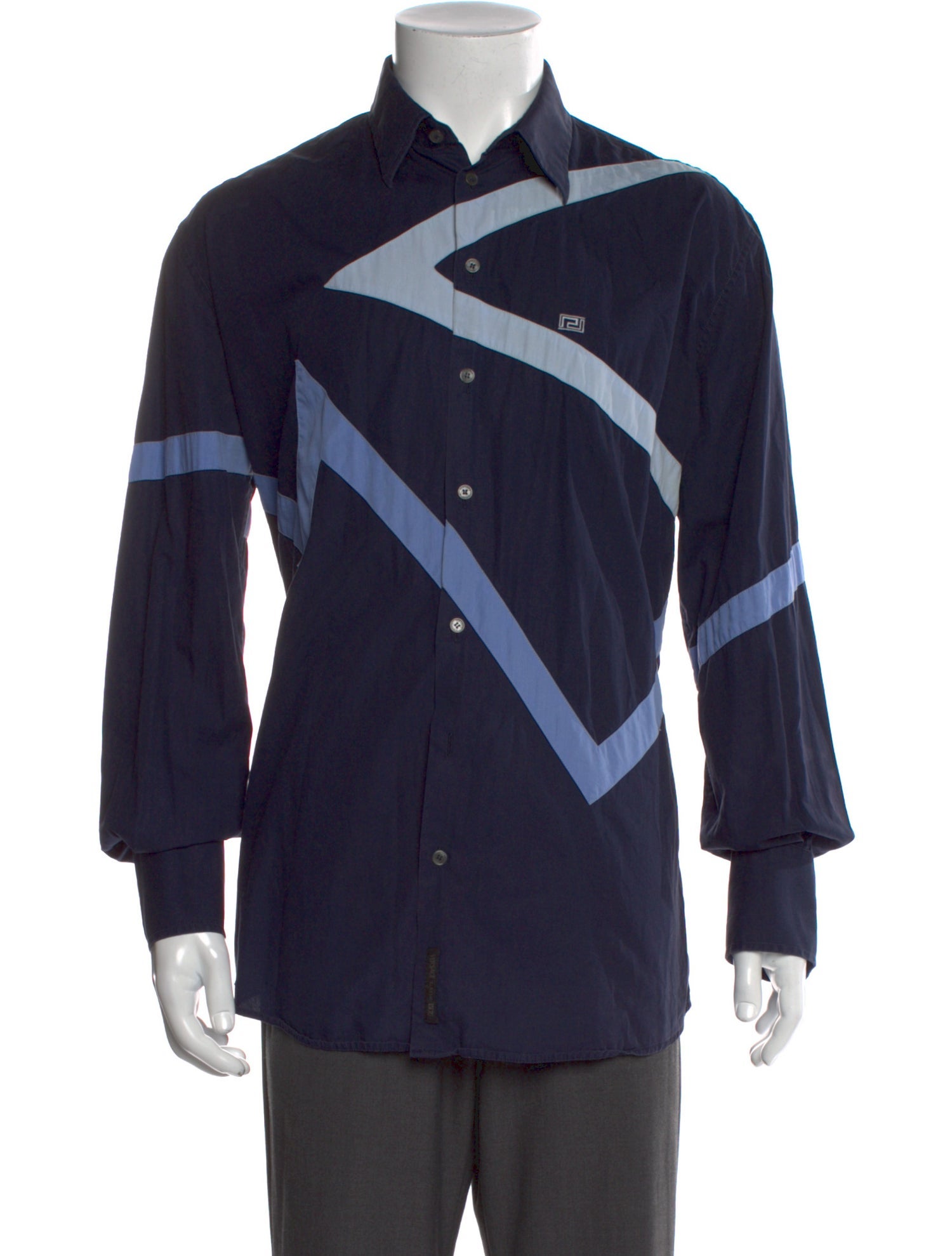 V2 Versace Classic Striped Long Sleeve Shirt