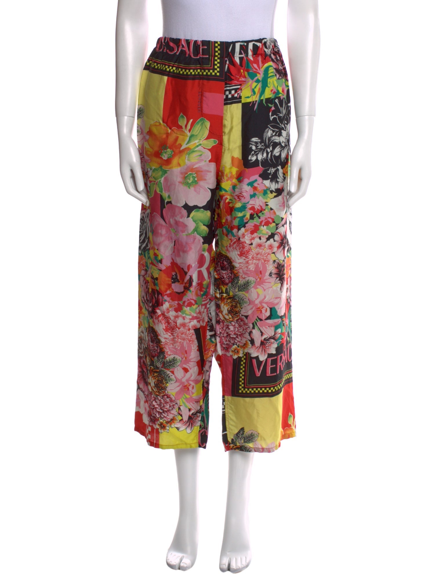 Versace Silk Wide Leg Pants