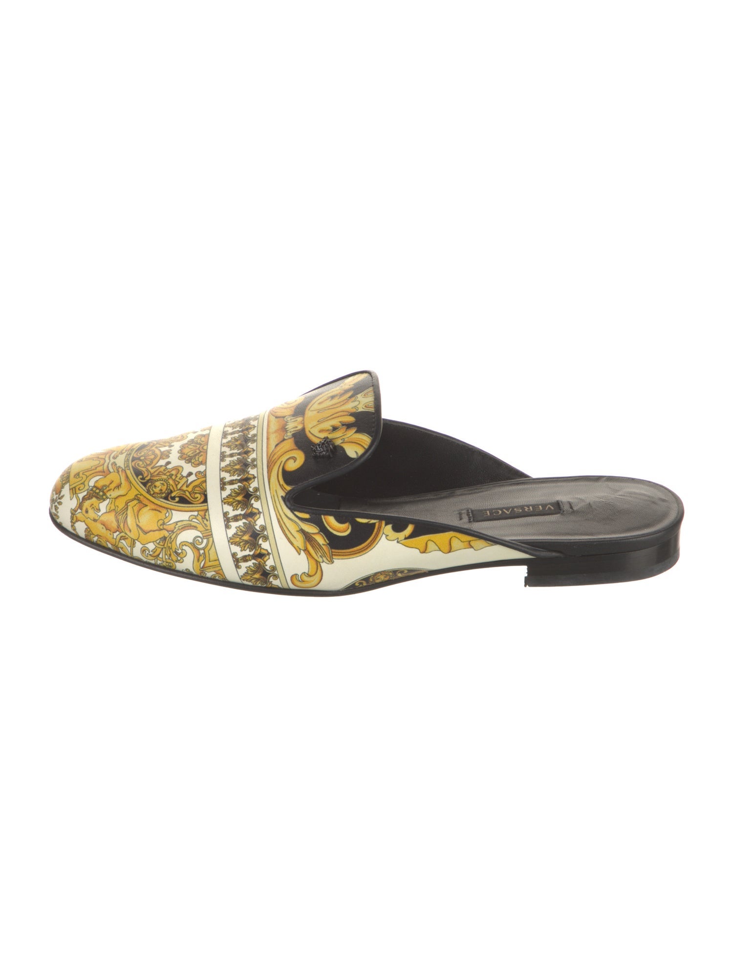 Versace Leather Printed Mules