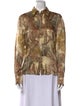Versace Silk Printed Button-Up Top