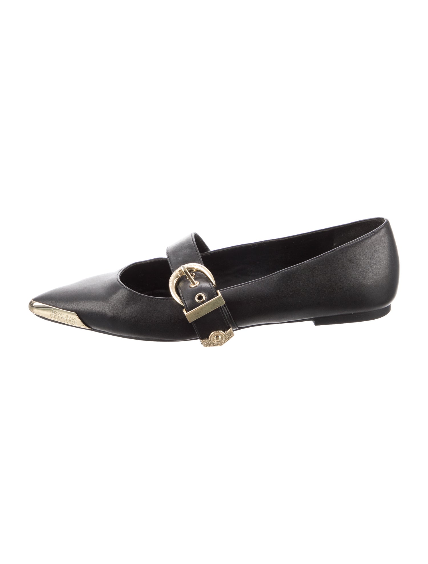 Versace Suede Mary Jane Flats