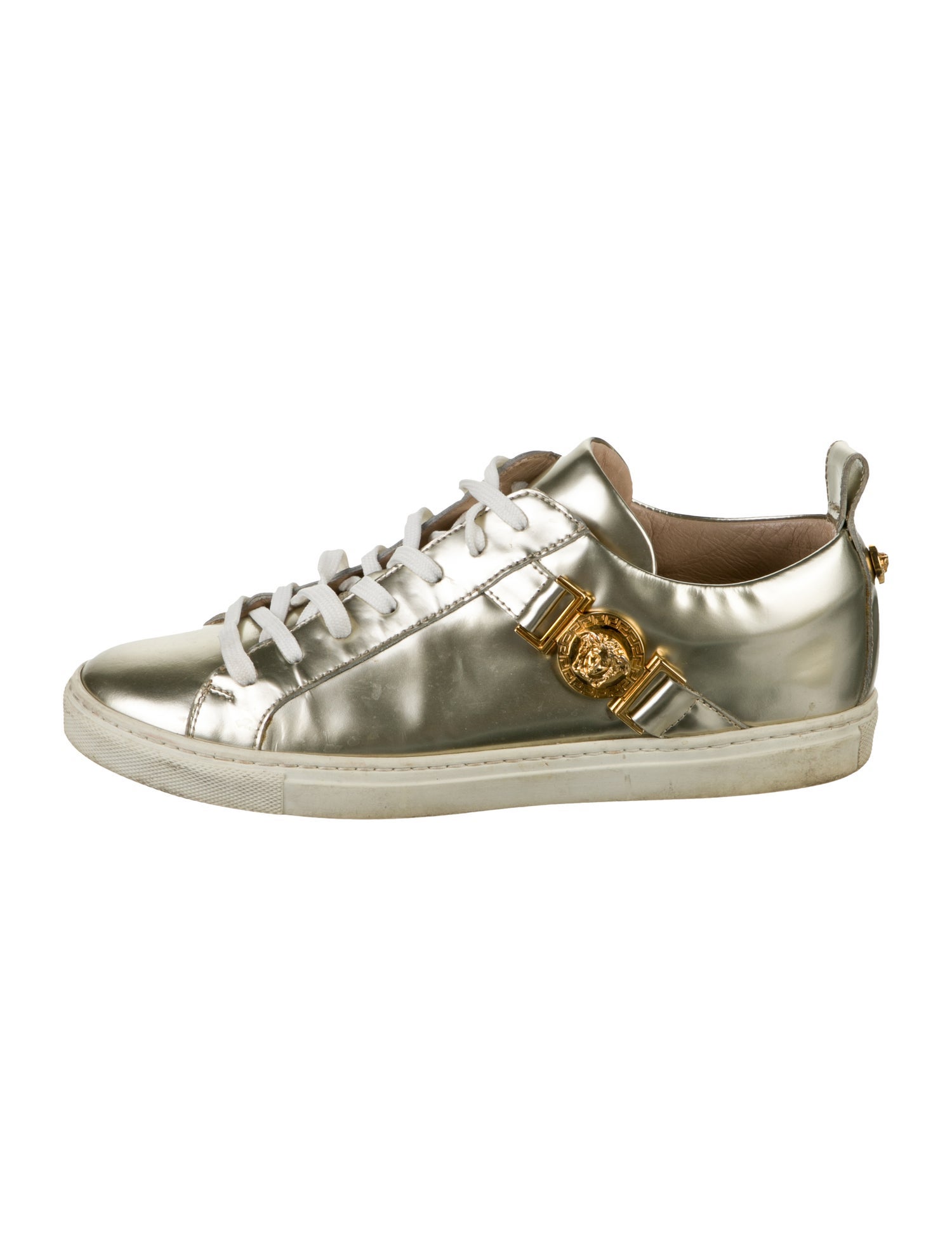 Versace Medusa Insignia Patent Leather Sneakers