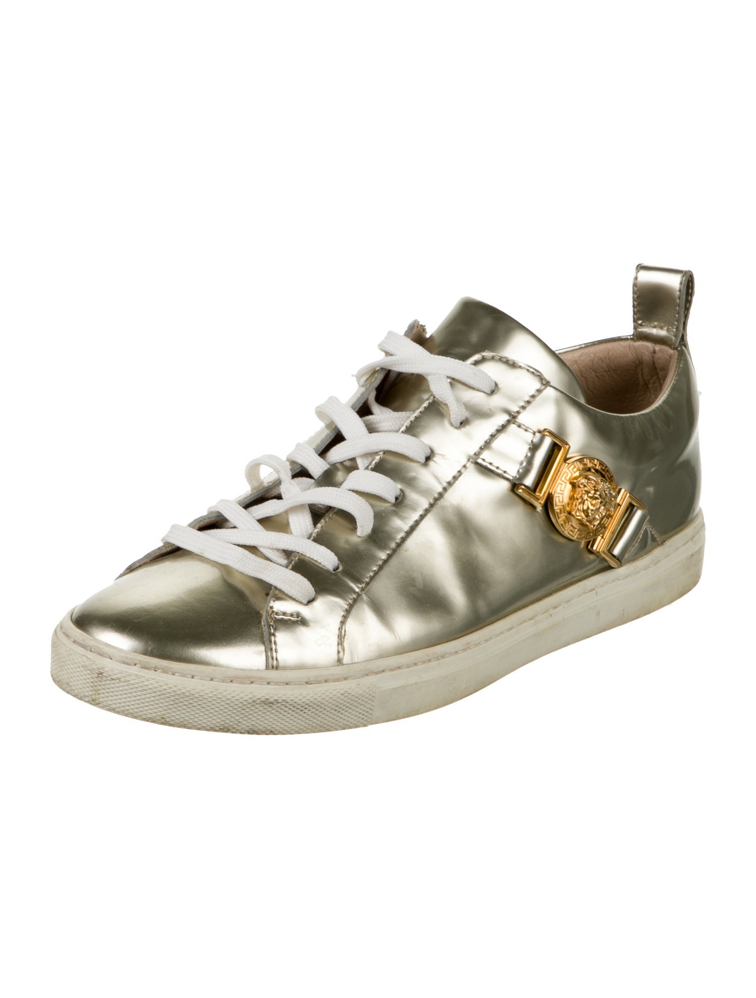 Versace Medusa Insignia Patent Leather Sneakers