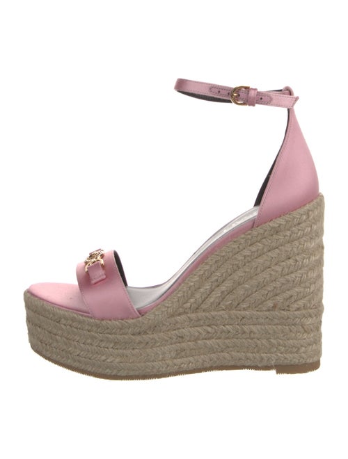 Versace Satin Crystal Embellishments Espadrilles