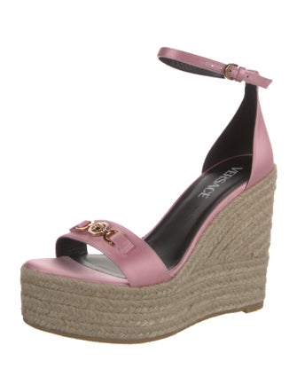 Versace Satin Crystal Embellishments Espadrilles