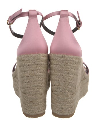 Versace Satin Crystal Embellishments Espadrilles