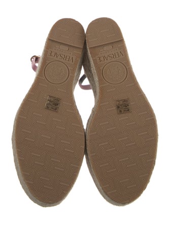 Versace Satin Crystal Embellishments Espadrilles