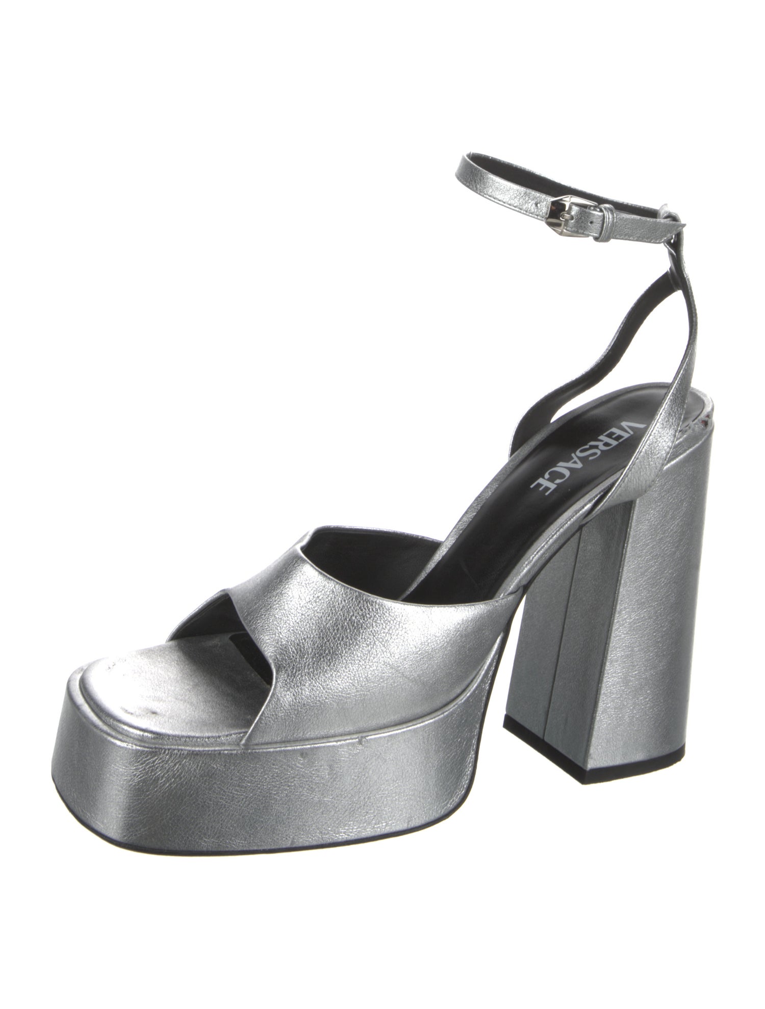 Versace Leather Slingback Sandals